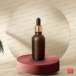 شیشه قطره‌چکان 50 میل قهوه‌ای مات