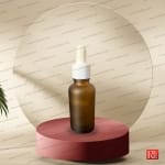 شیشه قطره‌چکان قهوه‌ای دو رنگ مات