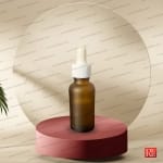 شیشه قطره‌چکان قهوه‌ای دو رنگ مات