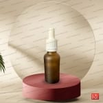 شیشه قطره‌چکان قهوه‌ای دو رنگ مات