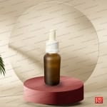 شیشه قطره‌چکان قهوه‌ای دو رنگ مات