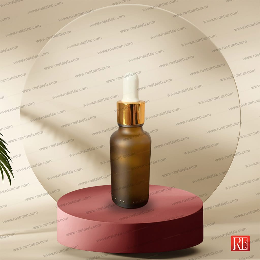 شیشه قطره‌چکان قهوه‌ای دو رنگ مات