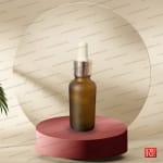 شیشه قطره‌چکان قهوه‌ای دو رنگ مات