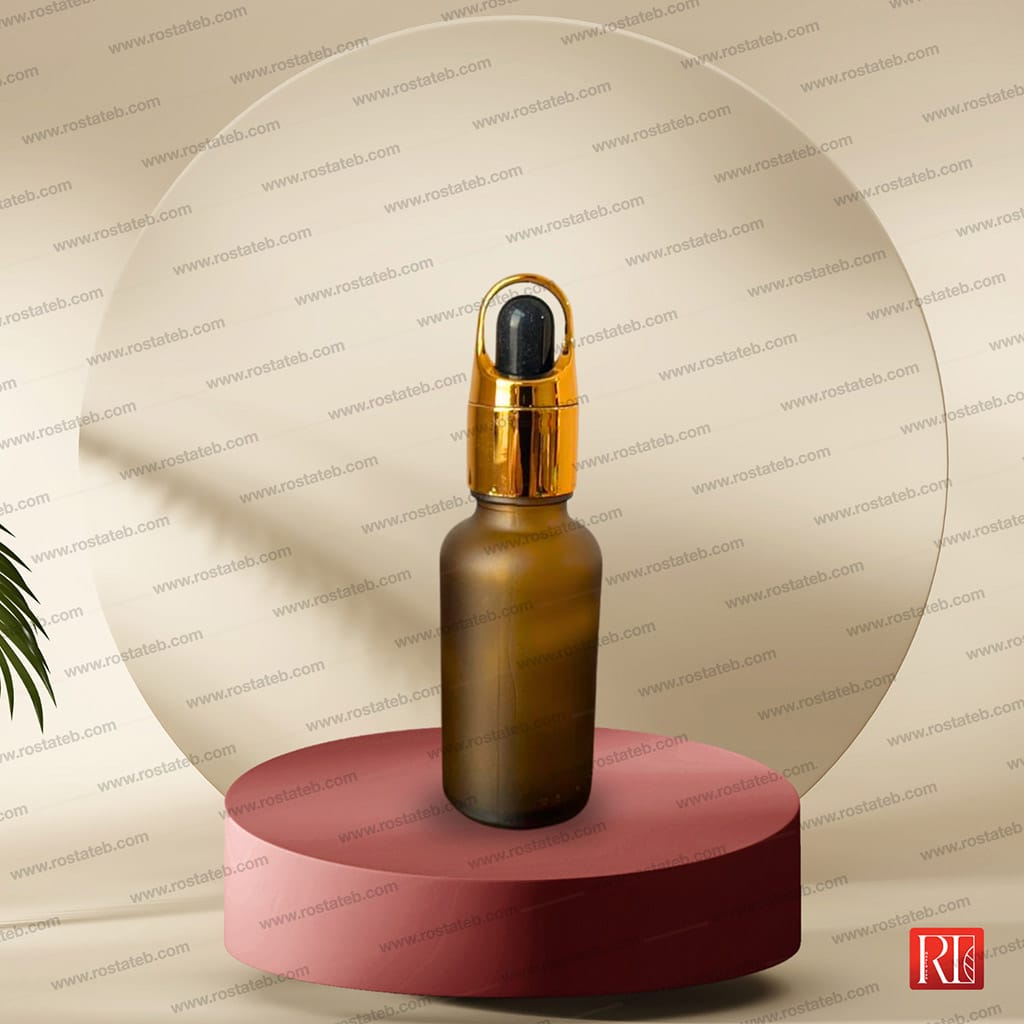 شیشه قطره‌چکان قهوه‌ای دو رنگ مات ۳۰ میل