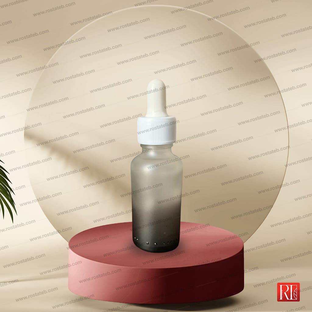 شیشه قطره‌چکان مات دو رنگ