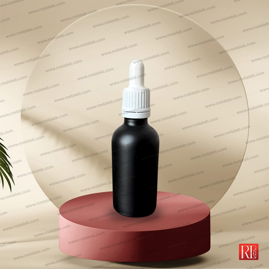 شیشه قطره‌چکان 50 میل مشکی مات