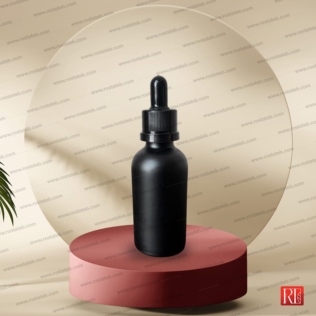 شیشه قطره‌چکان 50 میل مشکی مات