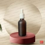 شیشه قطره‌چکان 50 میل قهوه‌ای مات